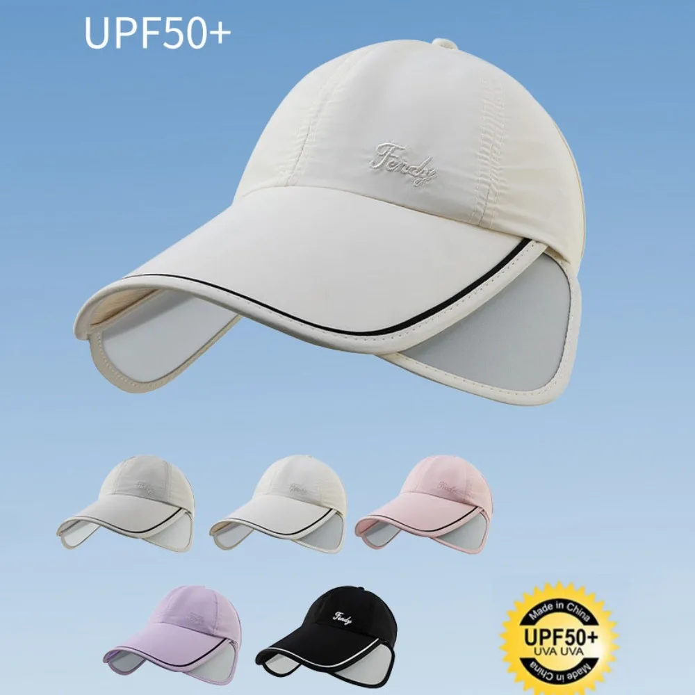 قبعة ظل بحافة واسعة واقية من الشمس قبعة بيسبول للحماية من الأشعة فوق البنفسجية سريعة الجفاف وقابلة للسحب قبعة واقية من الشمس قابلة للطي للجري #1