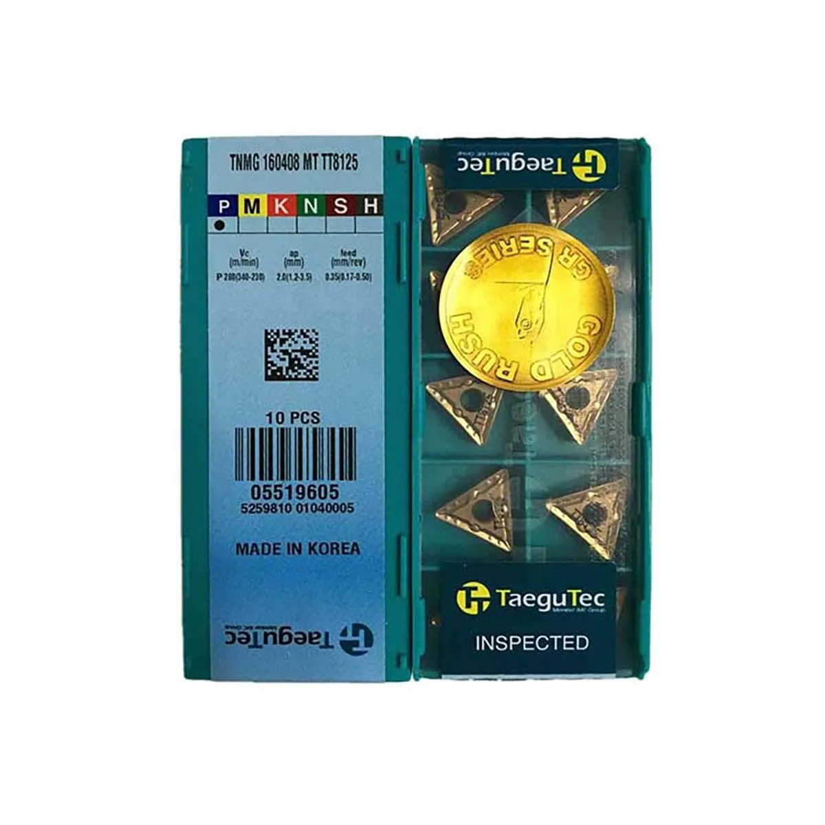

TaeguTec Original Turning Insert TNMG TT8115B TT8125B TNMG160404-PC TT8125B TNMG160404R-FS TT8115B