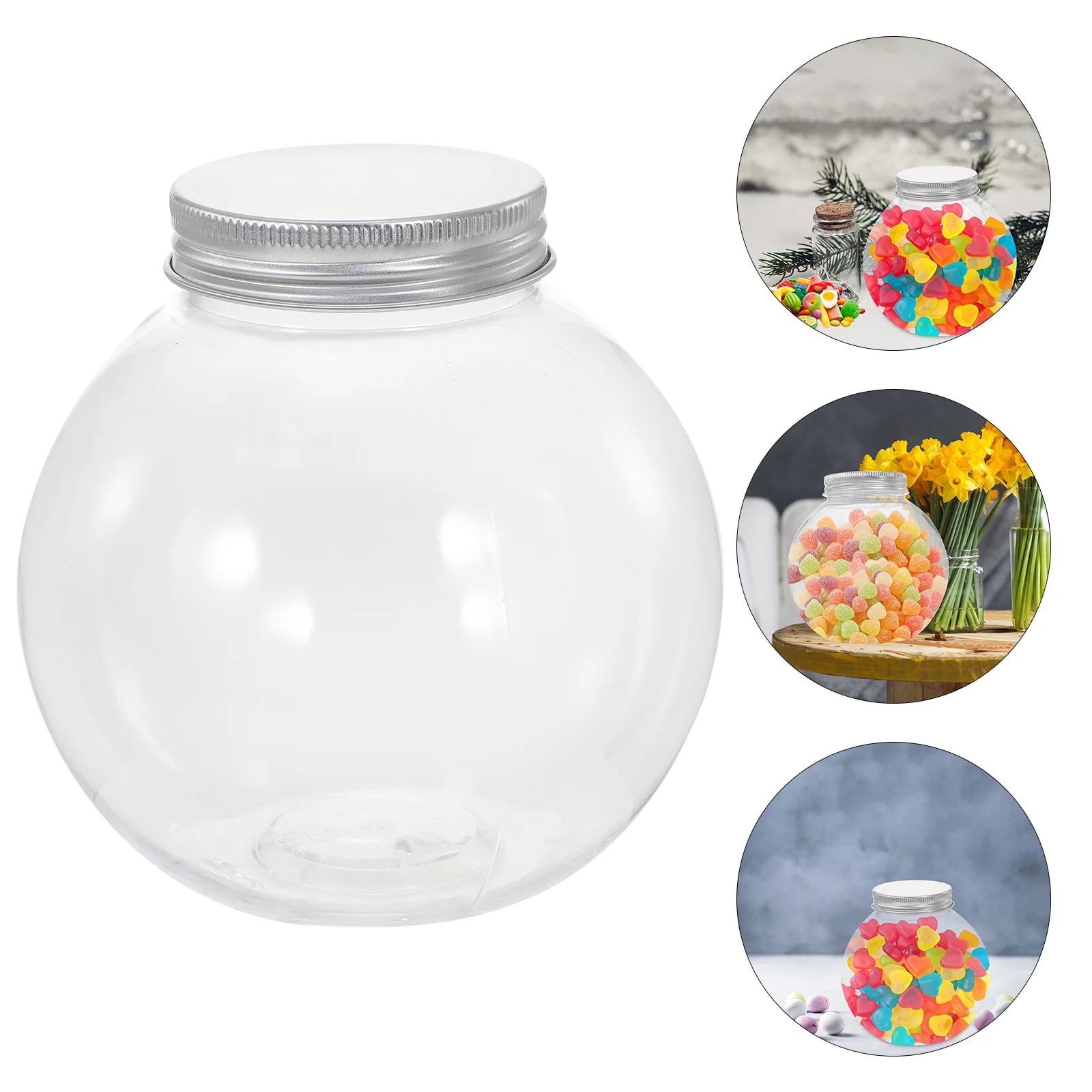 5 Pcs Clear Loose Tea Containers Christmas Candy Jar Halloween Dish Plastic Bottle Green