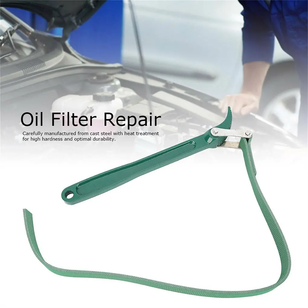 8 Inch Belt Wrench Oil Filter Spanner Puller Strap Set Rubber Band Can Opener Adjustable Wrenches Plumbing Tool