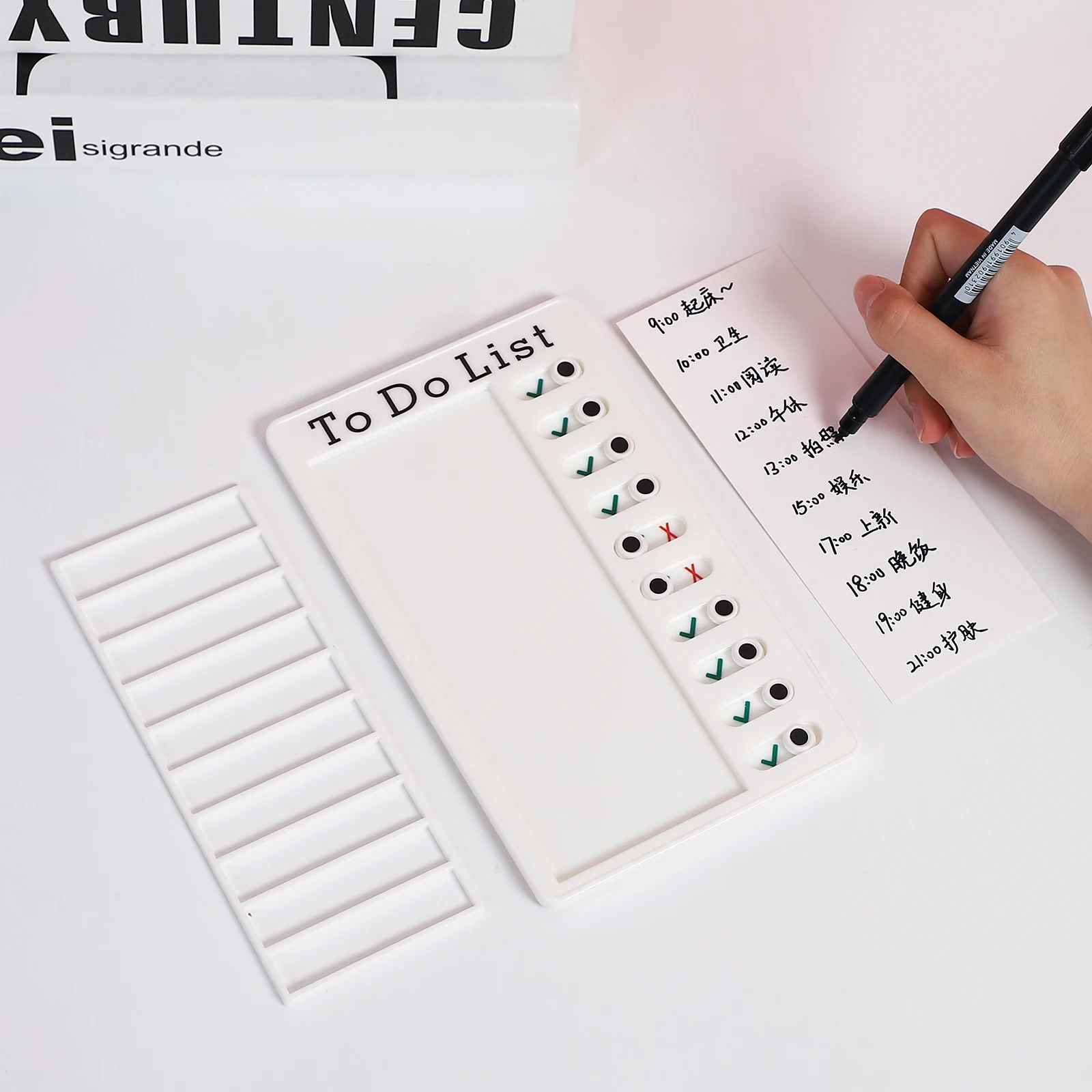 Multifuncional Message Check Board, Creative Plastic, Student To Do List, Memo, Papelaria, Material de Escritório, Simples