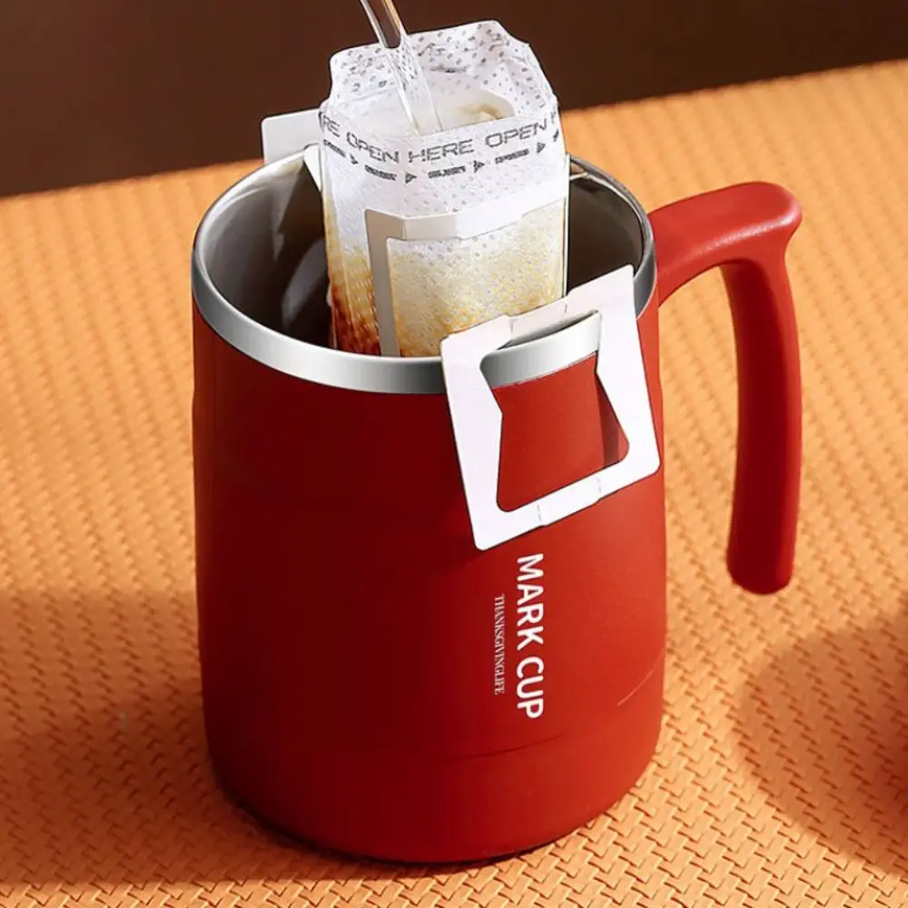 

Double-layer Thermal Coffee Mug Anti-scalding Stainless Steel Thermal Cup Large Capacity with Stirring Spoon Insulated Water Cup