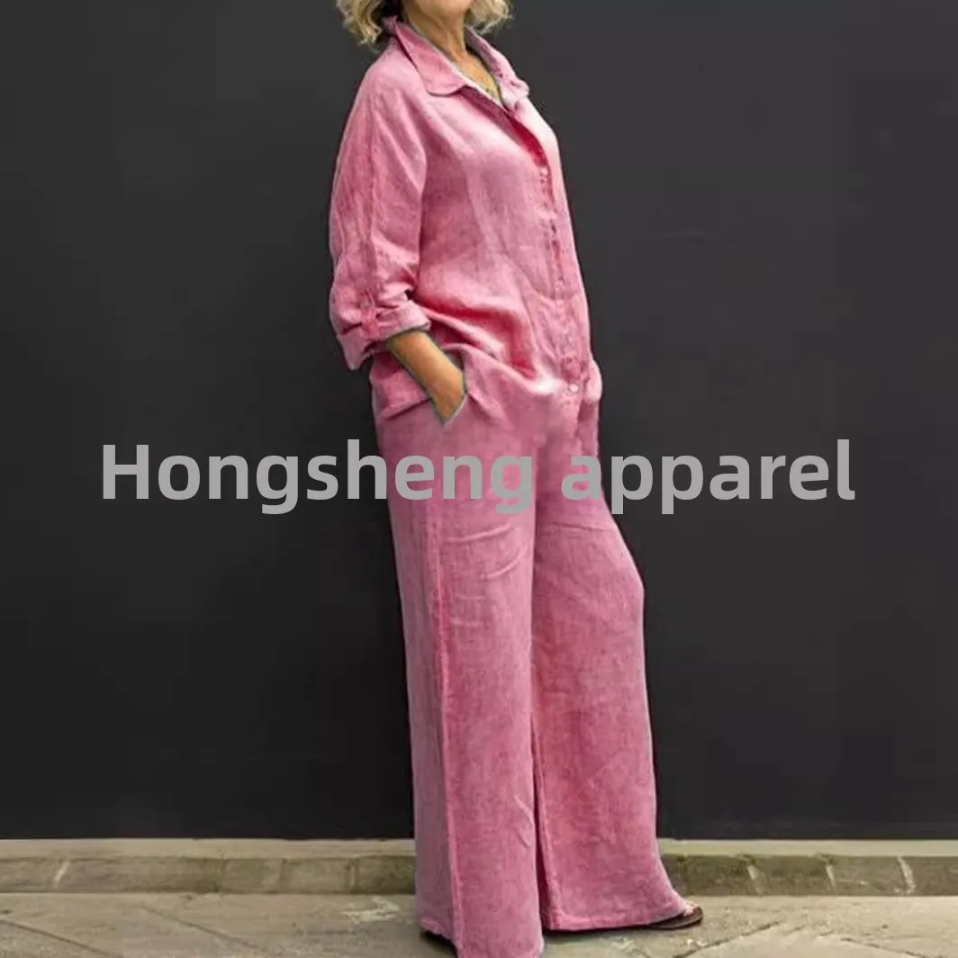 

Women's Color Cotton Linen irt Piece Spring Faion Casual Wear Comfortable Breathable Fabric Classic Sle for Middle-Aged