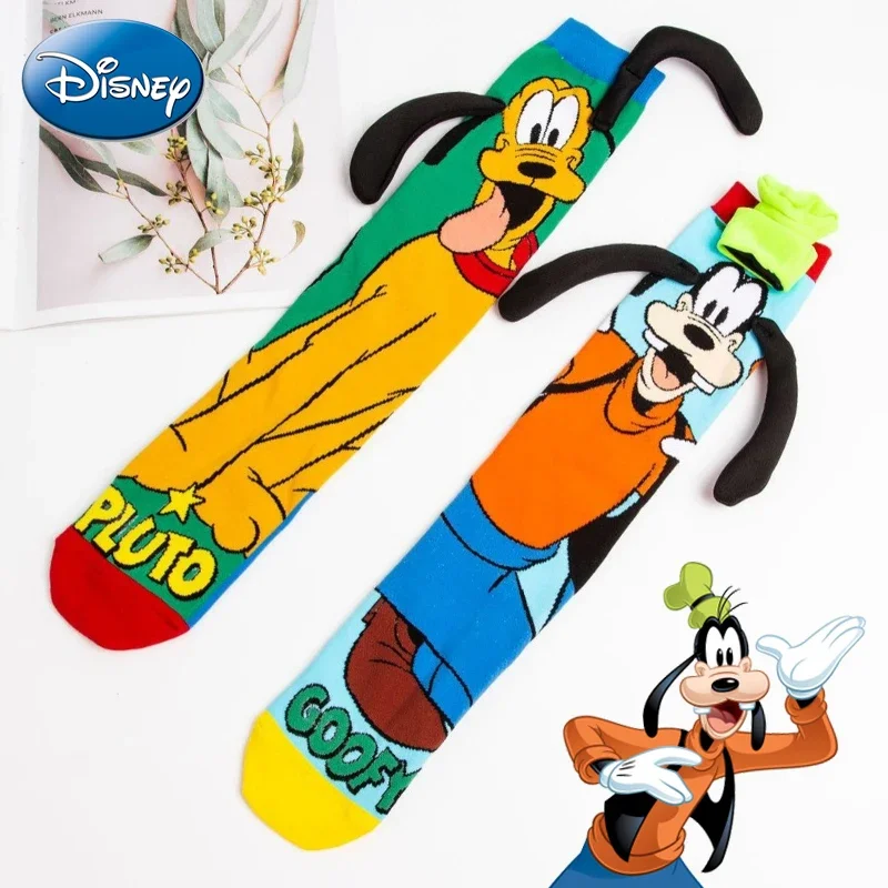 Disney Goofy Pluto Socks Children\'s Padded Warm Mid-Calf Socks Girls Winter Soft Funny Sleep Floor Cotton Socks Christmas Gift