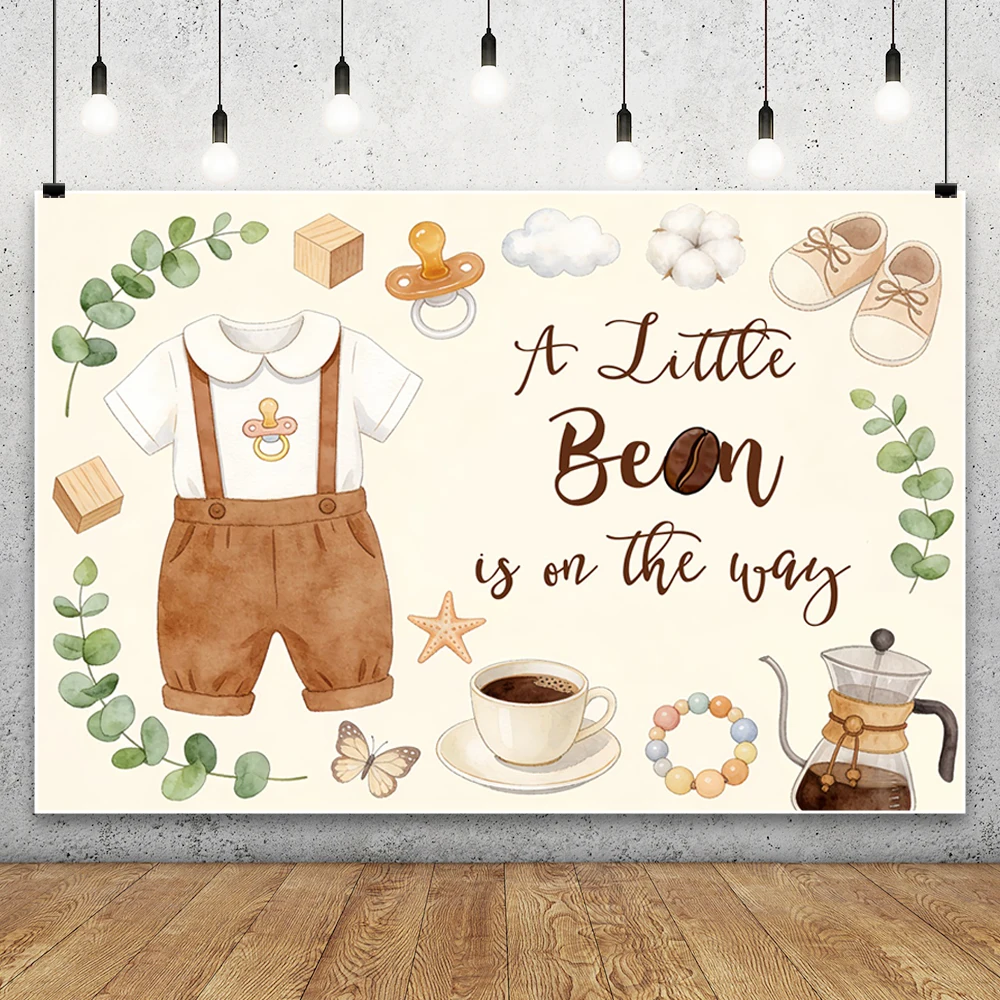 Coffee Bear Theme Photo Background for Baby Shower Newborn Photography Birthday Party Decorations Studio Props Photozone Decor