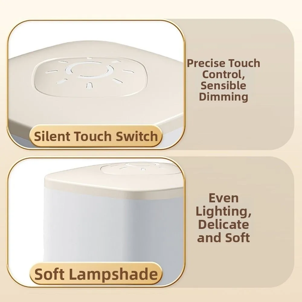 Portable Touch LED Night Light Time Display Dimmable Light Clock Night Light Wireless Remote Control Desk Lamp Bedroom Lighting