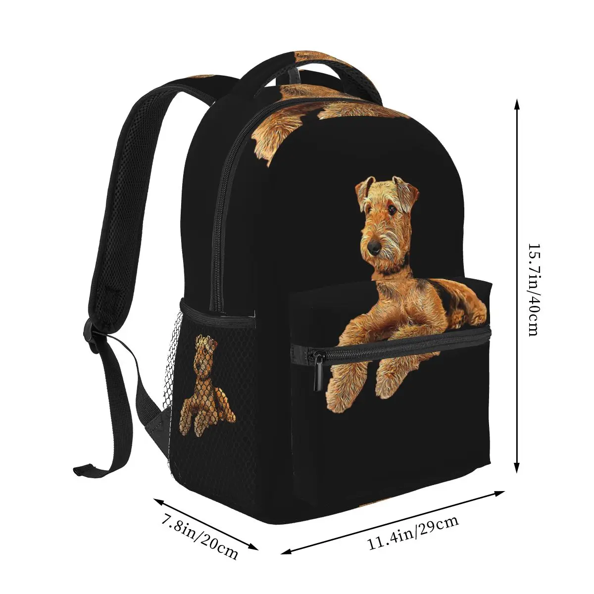 Airedale Terrier Beautiful Dog Backpacks Boys Girls Bookbag Children School Bags Laptop Rucksack Shoulder Bag Large Capacity