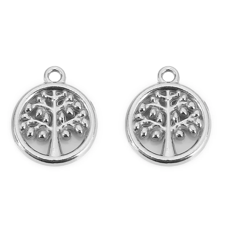 5pcs Never Fade PVD Stainless Steel Tree Charms Lot Bracelets Charms Necklace Pendants for DIY Earring Making Jewelry Findings - view 6