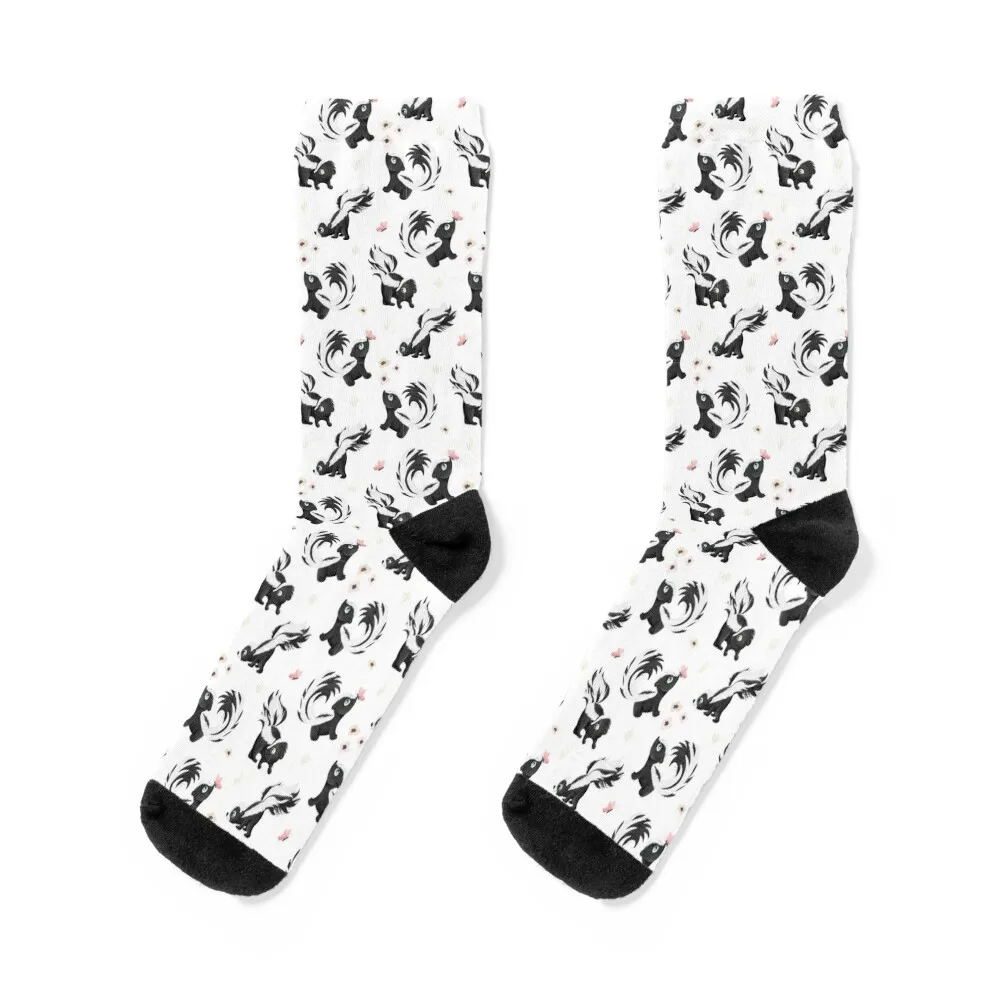 Stinky Skunk - white Socks christmass gift halloween designer sports stockings Socks Man Women's