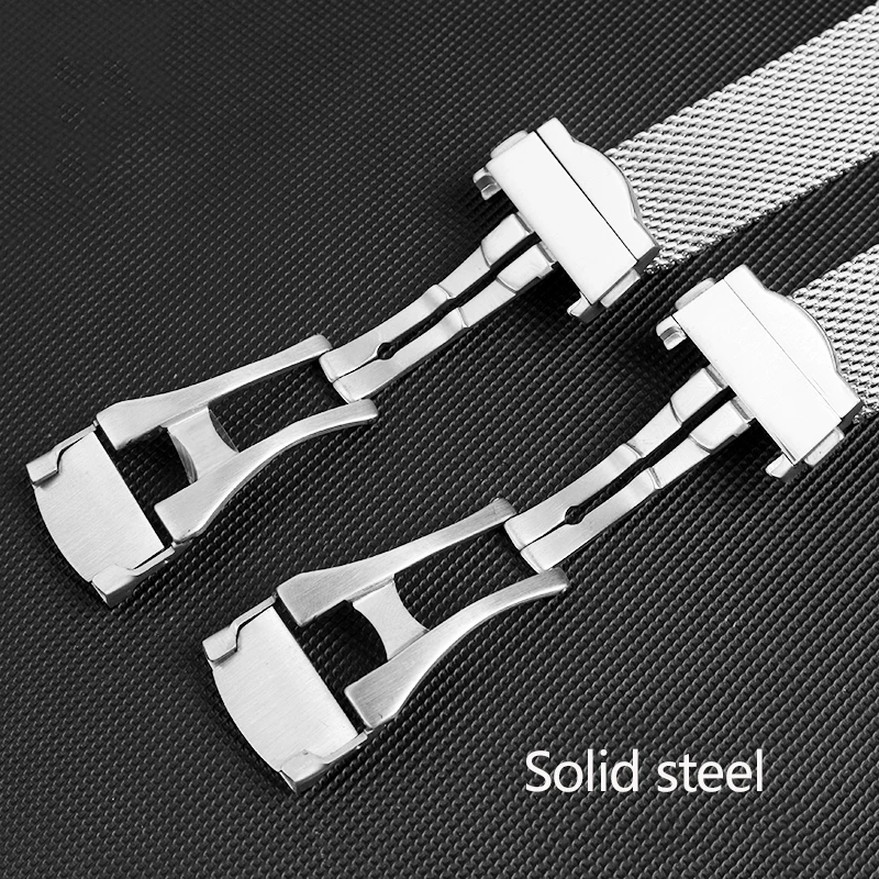New Milan Mesh Watch band For Omega Seamaster 300 007 Strap Observatory Double Snap Buckle High Quality Bracelet Wristband 20mm