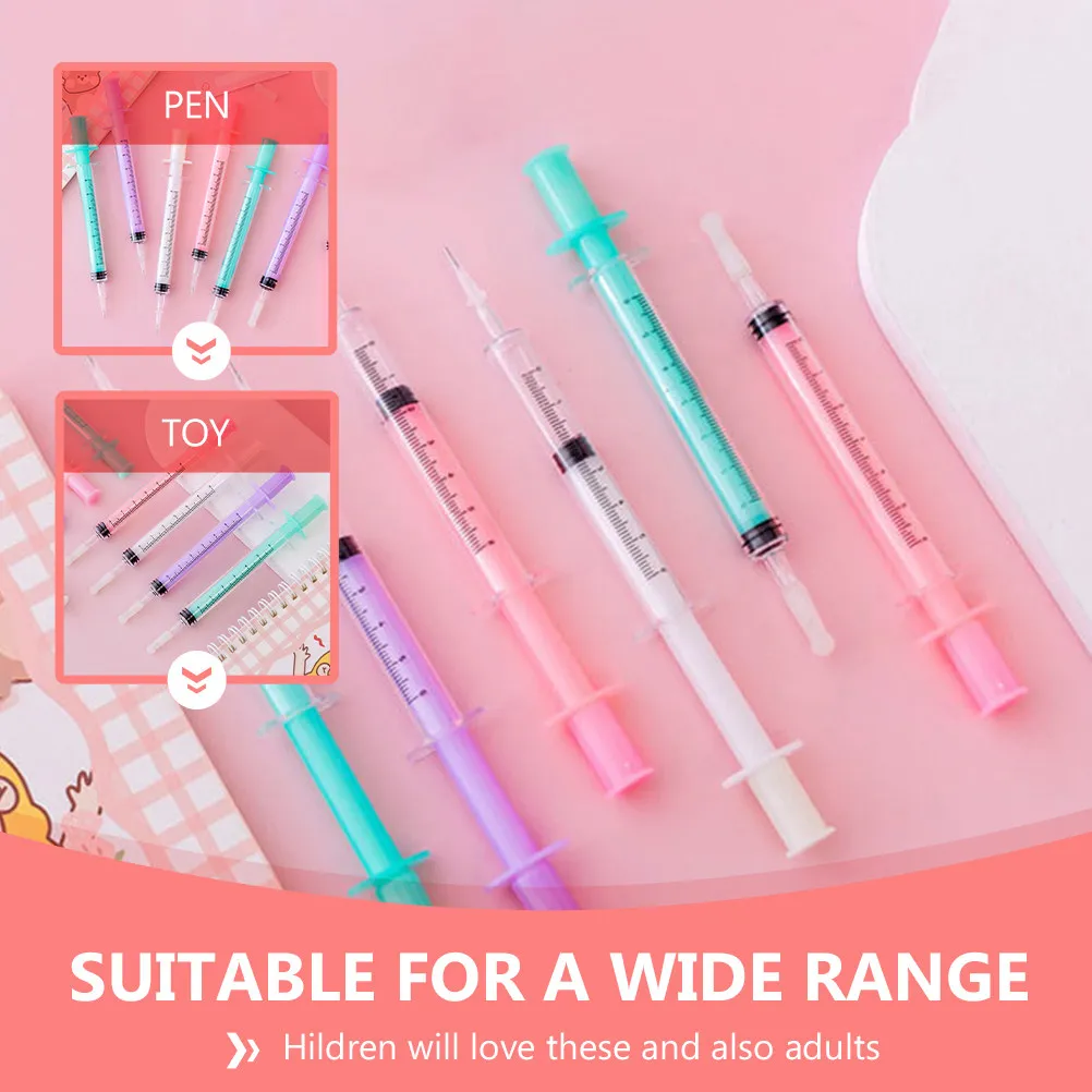 

12 шт. черных гелевых ручек премиум-класса с пластиковым корпусом в форме шприца для школы, офиса, рисования, скетчинга, канцелярских принадлежностей