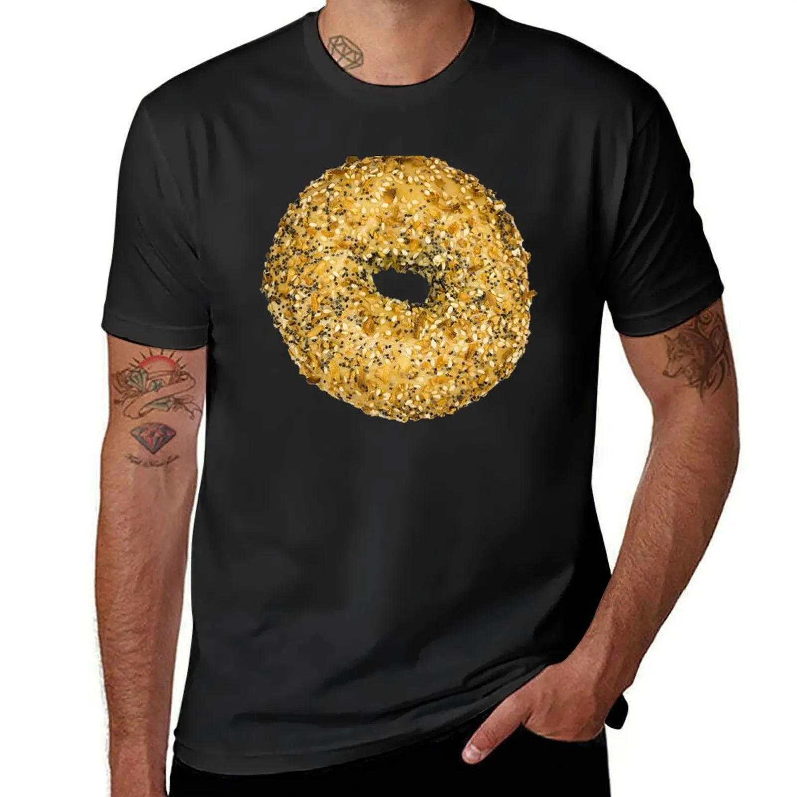 Everything Bagel Photo T-Shirt quick drying sports fans mens clothes