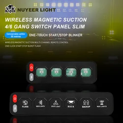 New Wireless 4/6 Gang Switch Panel Slim LED Car light Control Circuit Relay System Box for Offroad Vehicle Car UTV ATV SUV