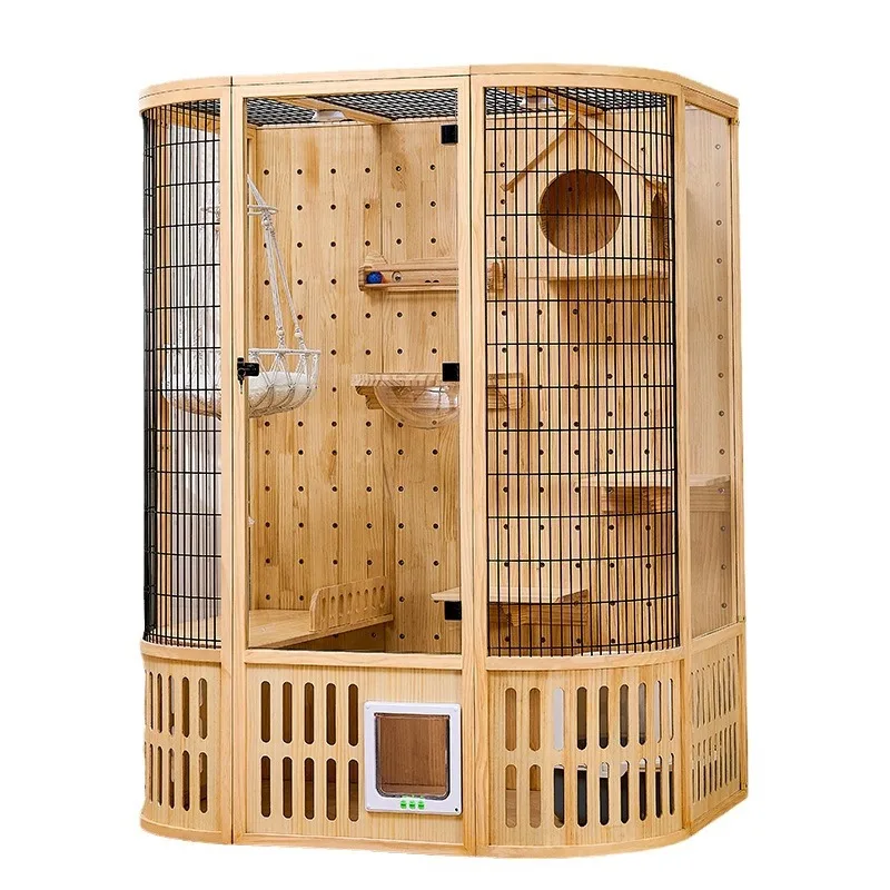 New Style-Super Large Cat Villa Cat Cage & Panoramic Large Cat House Luxury Indoor Cat Apartment, Large Pet Furniture Cat House