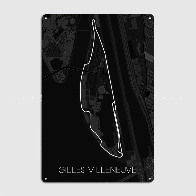Circuit Gilles Villeneuve Poster Metal Sign Custom Bar Room Decoration Bedroom Indoor Decor Home Wall Decor Posters