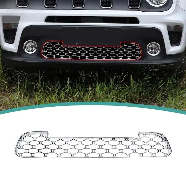 

For 2019 Jeep Renegade Hot Selling Car Exterior Front Bumper Grille Mesh Insect Mesh Decoration+