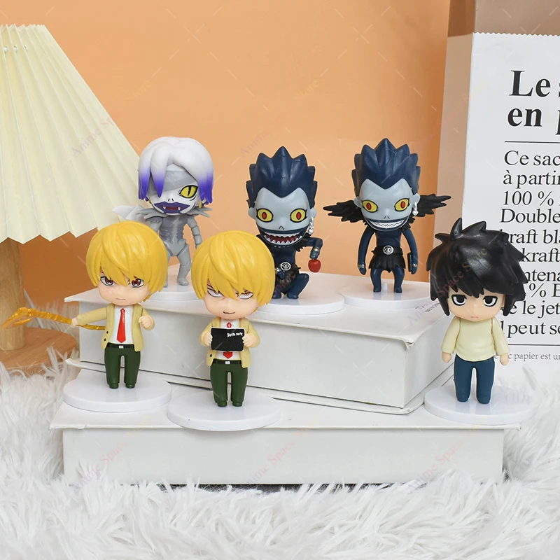 6pcs/wholesale Death Note Figures Ryuk Rem Yagami L·Lawliet Q Version Collectible Ornament Toys PVC Action Model Children's Doll