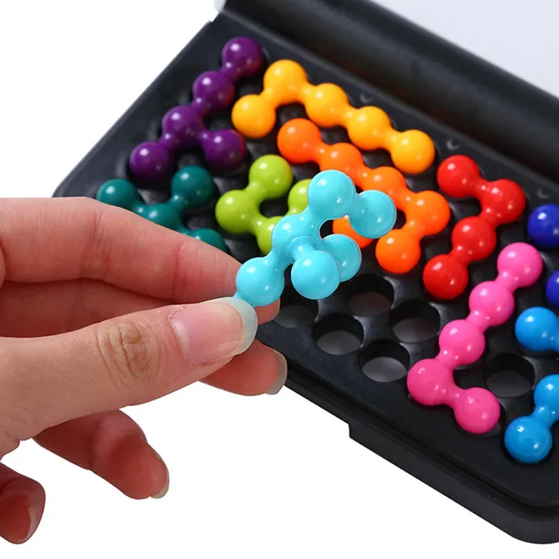 3D Bead Puzzle Logical Thinking Building Blocks 120 Challenges Intelligence Games Focus Travel Game Montessori Toys Kids Gift