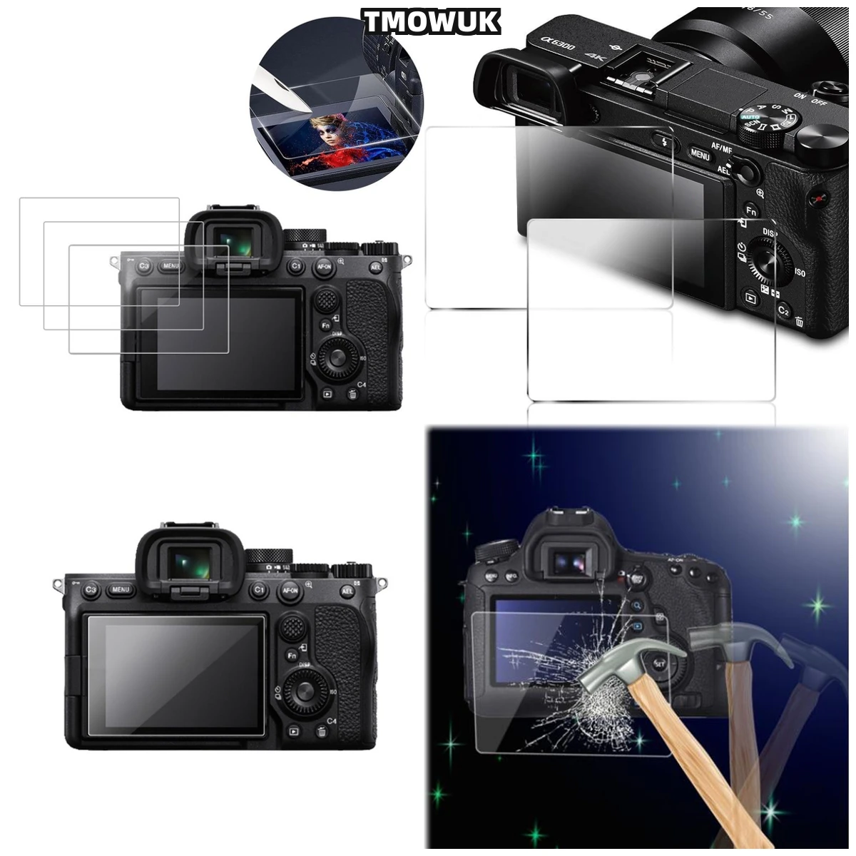 

For A7RII A7RIII A7R4 A7R4A A7SMII A7RMII A7MII A7MIII, Precision Cut Tempered Glass, Perfect Fit Every Time