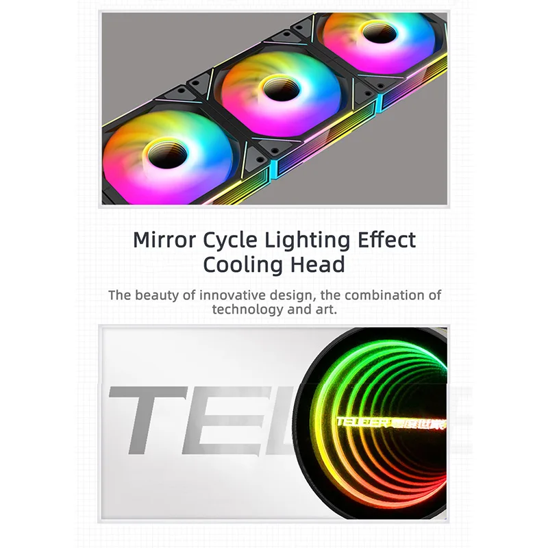 TEUCER 360MM All-in-One ARGB CPU Liquid Cooler Supports Intel LGA 1700/1200/1150/2011 AMD AM5/AM4 Silent Cooling & RGB Lighting