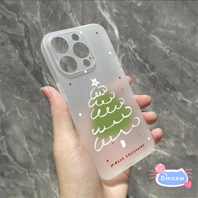 ل iQOO Z10 Z9 توربو توربو + Z7 Z6 برو لايت Z10x Z9x Z8 Z8x Z7 Z7x Z1 جراب هاتف متدرج شجرة عيد ميلاد سعيد غطاء لطيف