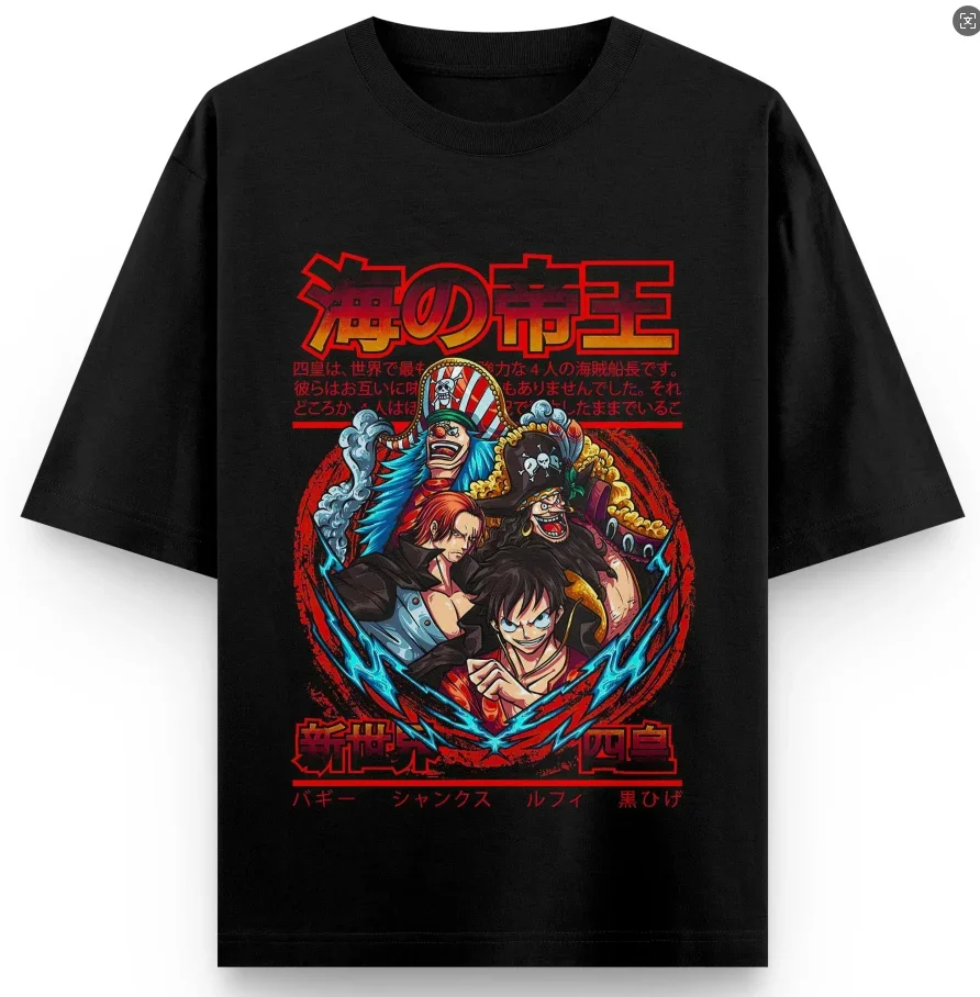 One Pieceเสื้อยืดอะนิเมะญี่ปุ่นวินเทจฤดูร้อนผ้าฝ้ายผู้ชายTเสื้อลําลองแขนสั้นStreetwear Tops Tees Manเสื้อผ้า