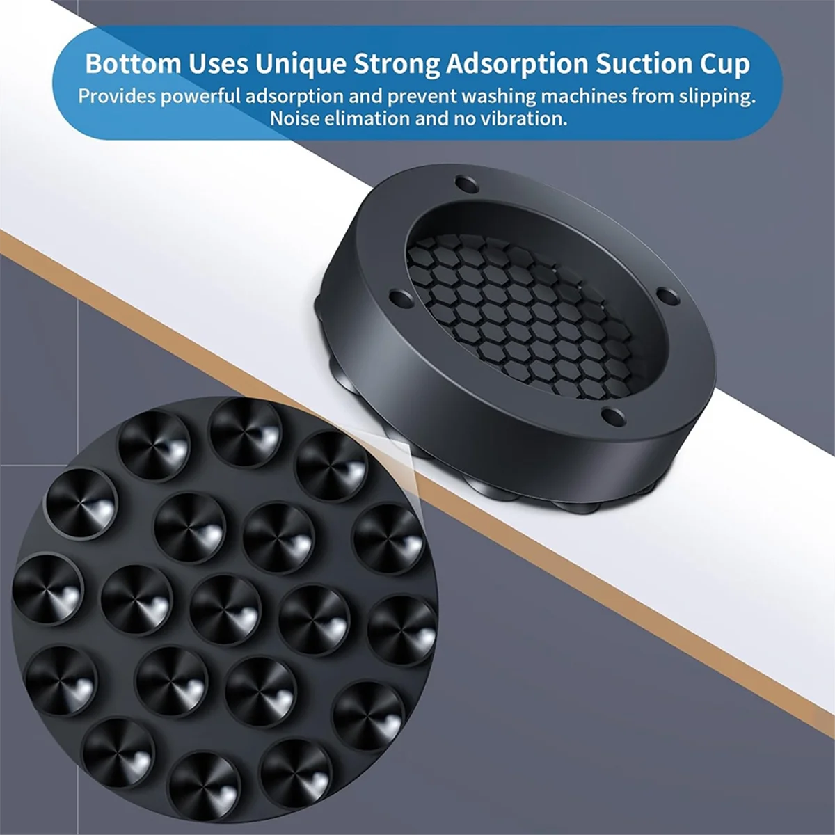 

PA-Anti Vibration Pads for Washing Machine with Strong Adsorption Suction Cup, 4 Pack Non-Slip Rubber Stabilizer