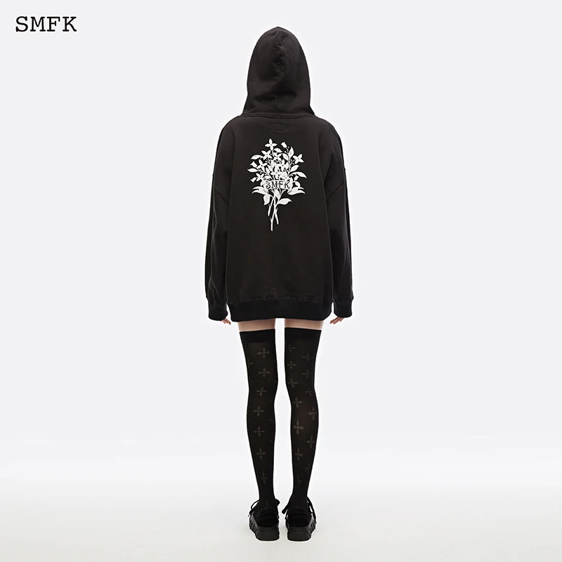 SMFK Hoodie Cross Flower Men Women Hip Hop Street Loose Hoodie Cotton Cotton Sports Course Sweatshirts Heavy Fabric Pullover