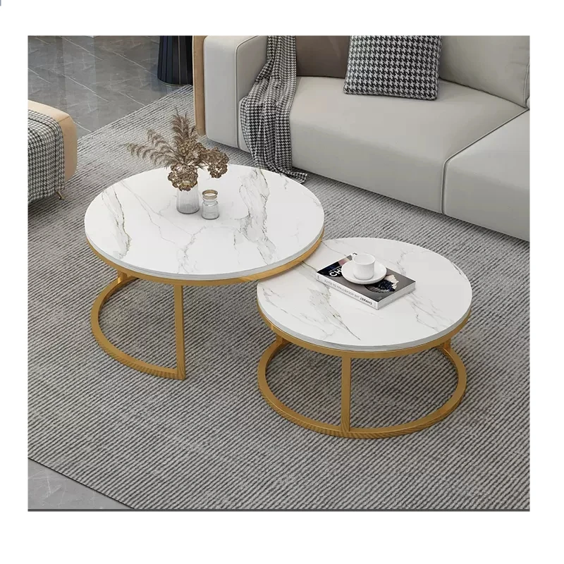 

Современная мебель журнальный столик чайный столик для отдыха центральный стол с золотой металлической рамкой