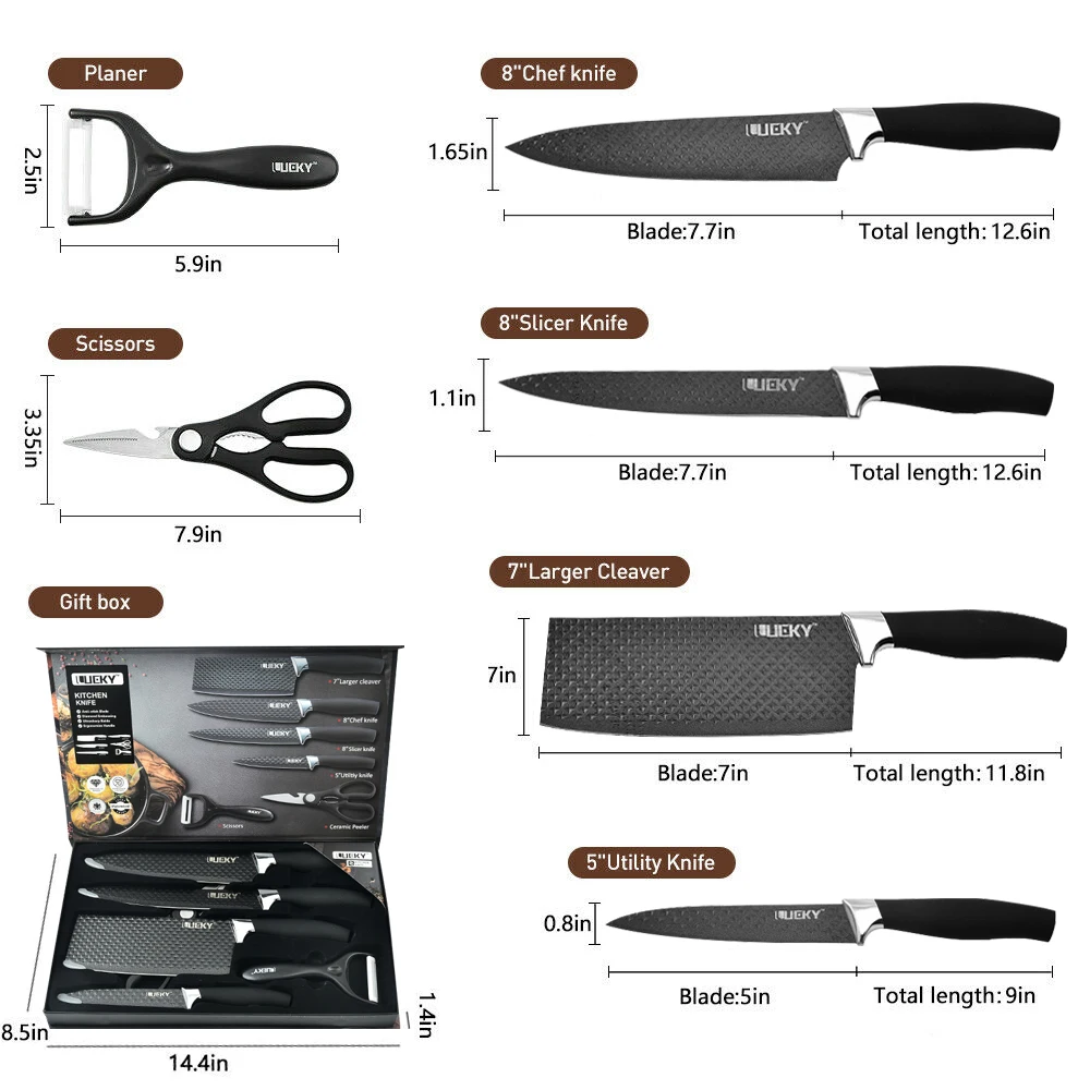 Imagem -03 - Facas de Cozinha Conjunto Slicer Nakiri Aparar Chef Faca Tesoura Descascador Legumes Frutas Peixe Cutelo Padrão Diamante Aço Inoxidável