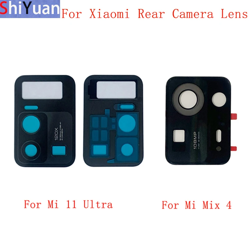 2Pcs Back Rear Camera Lens Glass For Xiaomi Mi 11 Ultra Mix 4 Camera Glass Lens Replacement Repair Parts