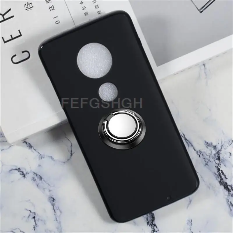 For Motorola Moto G7 Plus XT1962 G7 Plus XT1965 Back Ring Holder Bracket TPU Soft Silicone protect Case Anti falling shell