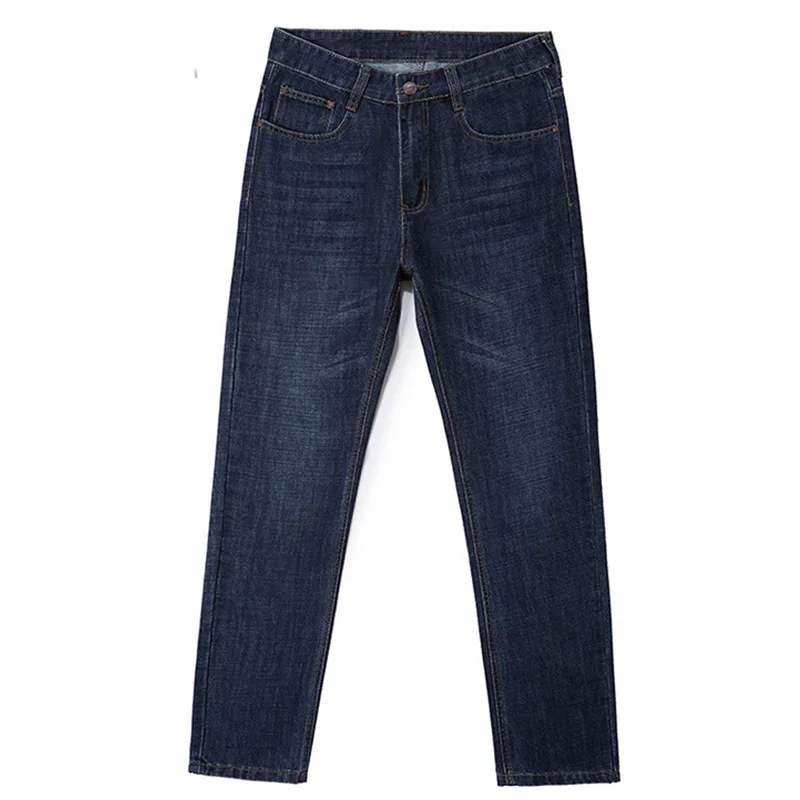 Plus Size Men's Jeans 10XL(160kg) Straight Leg Stretch Denim Pants For 160KG Heavyweight Blue/Black Big & Tall Casual Trousers