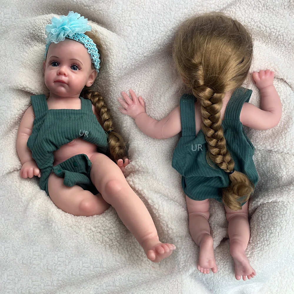 

Silicone Lifelike Girl with Implanted hair Painted/Unpainted Girl Whole Body 50CM Soft Solid Silicone Reborn Baby Doll Corpo De