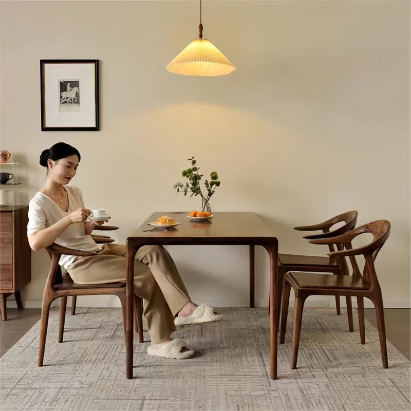North American walnut handed down duck tongue chair solid wood tenon and mortise design dining table chair meeting office