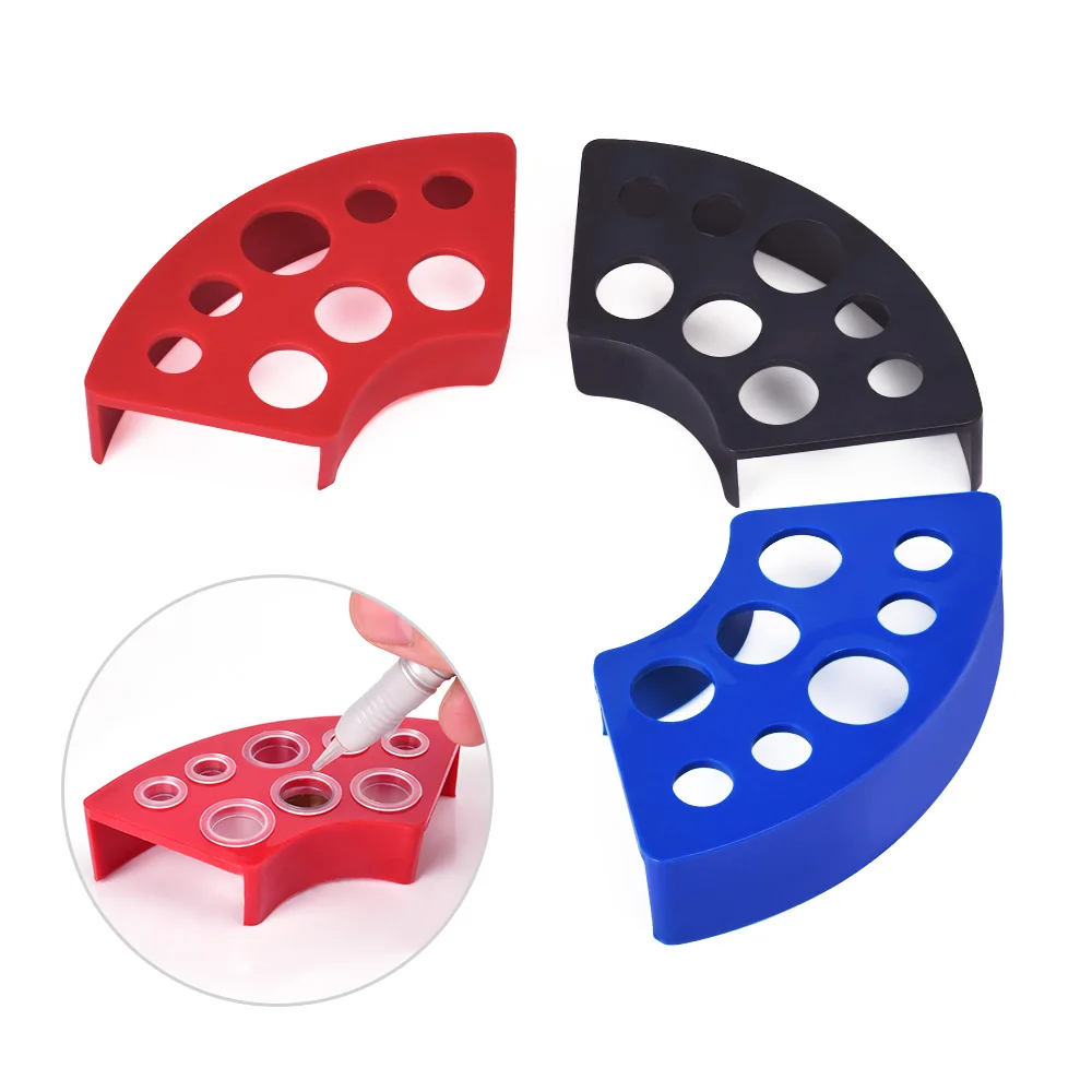 3 colors 8 Holes Plastic Tattoo Ink Cup Holder Case For 8 Holes Caps Stand Machine Supply