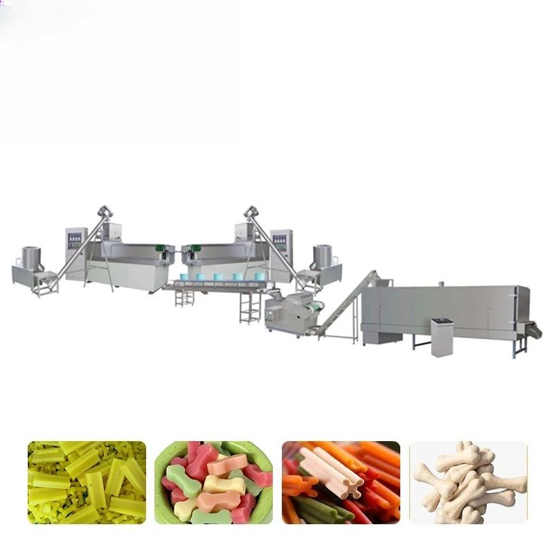 Automatic High Yield Pet Treats Processing Line Dog Chew Food Making Machinery
