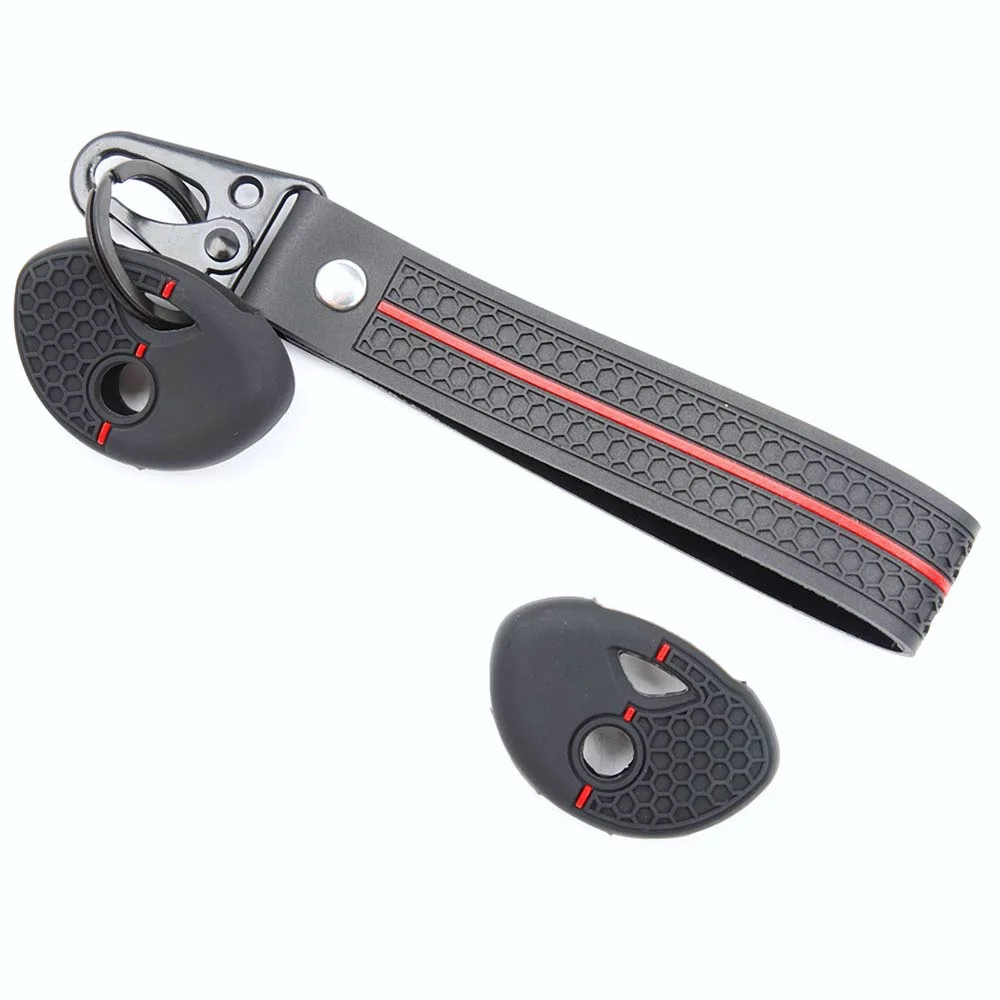For BMW K1200R R1200RT K1300R S1000RR F650GS F800GS F800ST Protective Silicone Remote Key Case Swivel Clip Strap