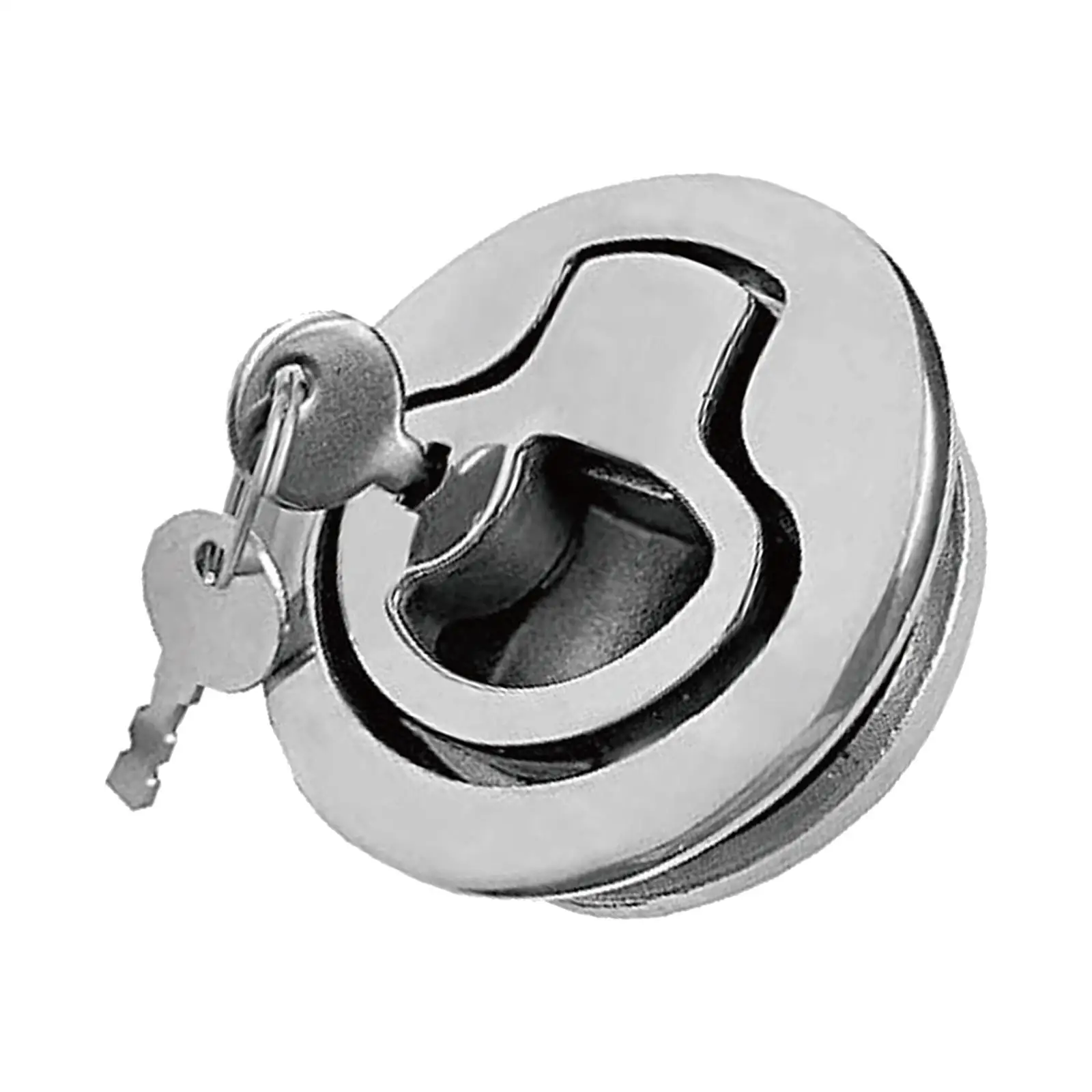 Ring Pull Door Lock with Key Sturdy Marine Round Lock for Trailer RV Trailer