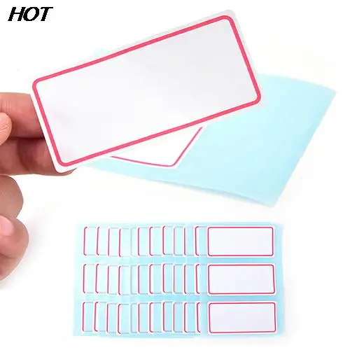 12sheets/pack new Self Adhesive Label Blank Note Label Bar Sticky White Writable Name Stickers Office School Supplies 7.3x3.4cm