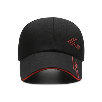 Men's Long-Brim Baseball Cap – Extended Visor Sun and Fishing Hat, Adjustable, Black / Camo / Khaki / Navy