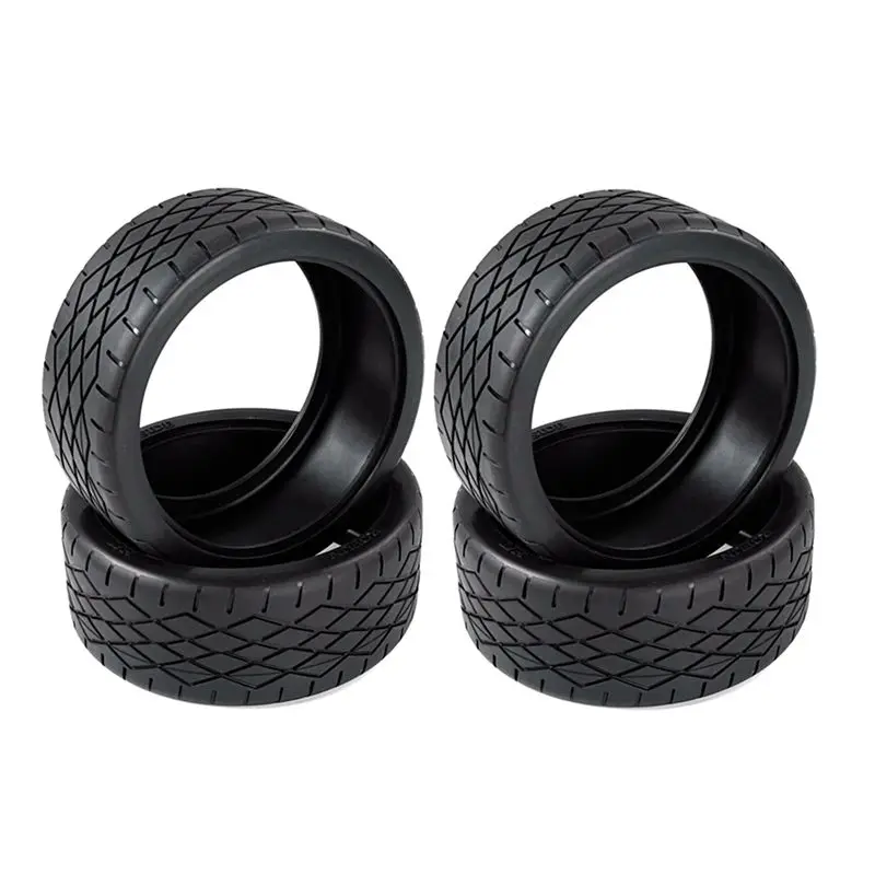 ABUM-4PCS Rubber Wheel Tyre Parts Tires Skin Set For 1/5 Scale Rovan F5 MCD XS-5 Rc Car Parts