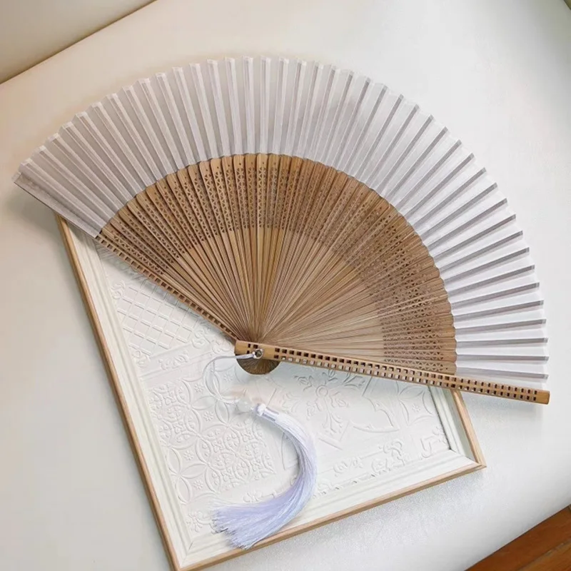 Chinese Style Bamboo Folding Fan, Classical Carving Craft