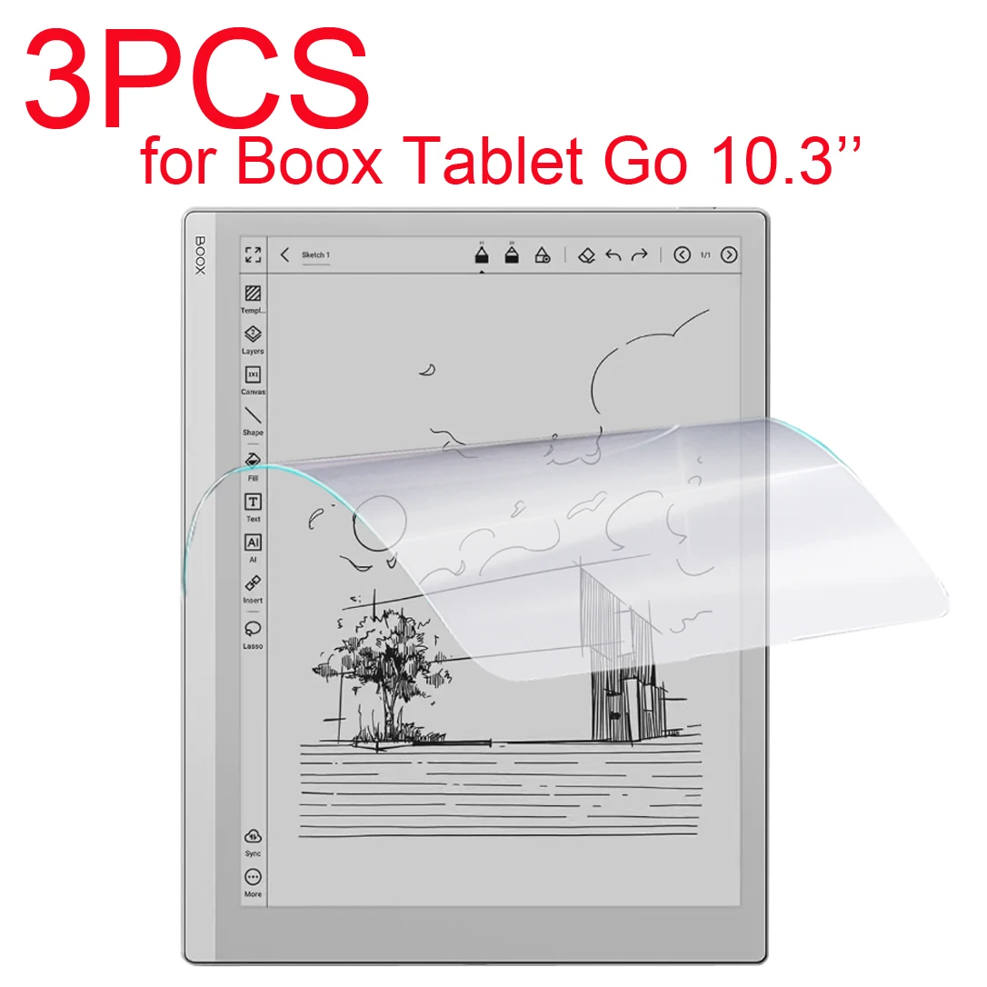 3PCS Soft PET screen protector for Boox Tablet Go 10.3'' 2024 ereader ebook reader protective film