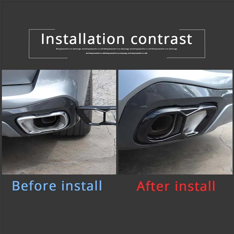 

Для BMW X5 G05 X6 G06 X7 G07 2019-2022 (M60) декоративная рамка для хвостовой горлы автомобиля, аксессуары для внешней модификации из нержавеющей стали