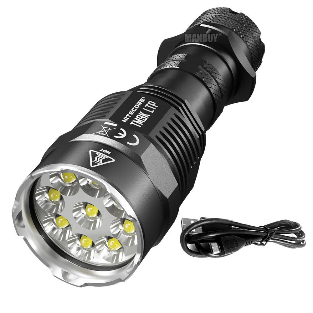 Nitecore TM9K-LTP 9xCREE XP-L2 HD LEDs 9800 Lumens USB-C Rechargeable Built-in Low Temperature Resistant -40C Battery Flashlight