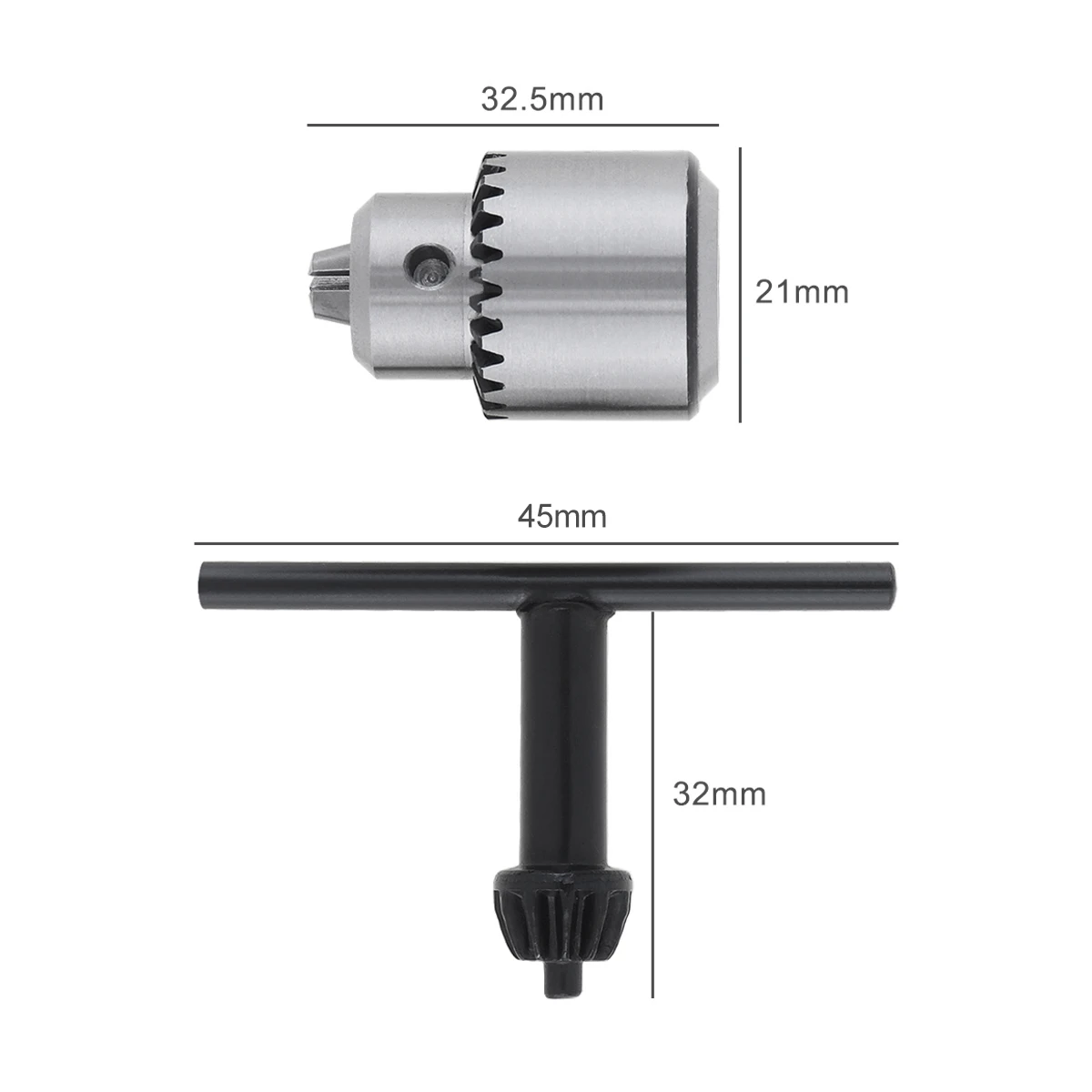 Mini 0.3-4mm JTO Drill Collet Chuck with 1/4 Inch Chuck Inner Hole and Hexagon Key Wrench for DIY Electric Drill