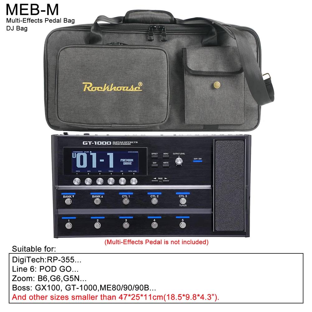 Compact Pedal Bag Guitar Pedalboard Bag Music Transport Compact Musician Storage Solution Storage Bag Abrasion Resistant
