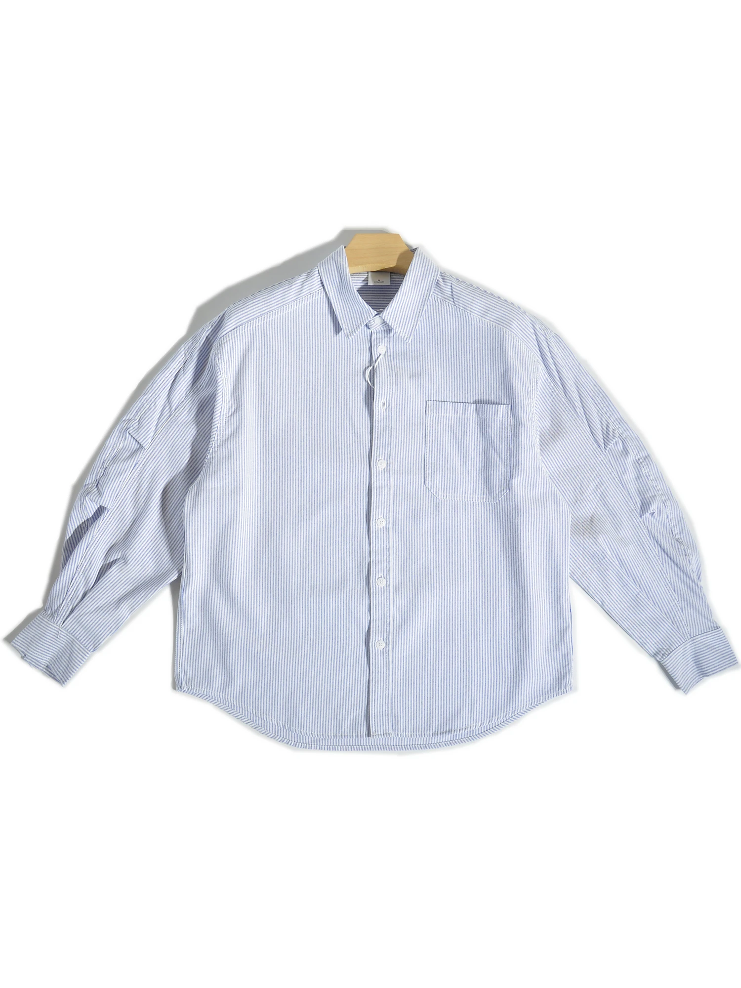 

Loose Casual Long Sve Striped irt Men Women Spring Autumn Seasonal Faionable Outerwear Soft Luster oulder Width