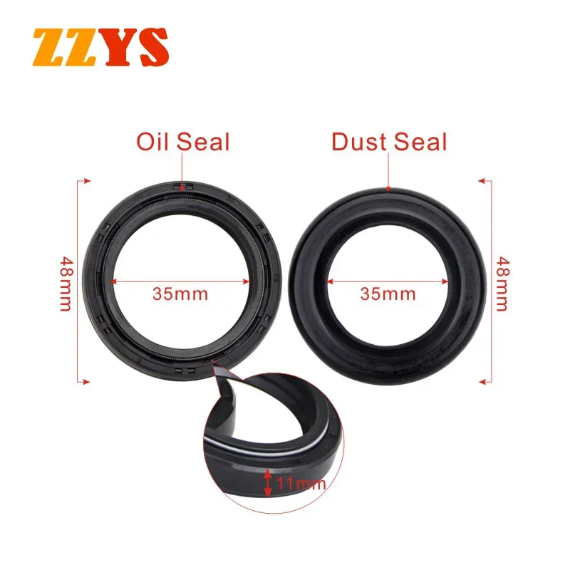 35x48x11 Motorcycle Front Damper Shock Fork Dust and Oil Seal For Yamaha Street XS400 Maxim XS400R Seca SR500 XS500 XS650 35 48